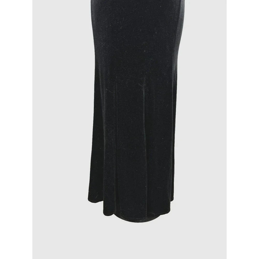 TTY Bridal Women's Size 8 Black Off The Shoulder Velvet Mermaid Evening Gown - Picture 9 of 16